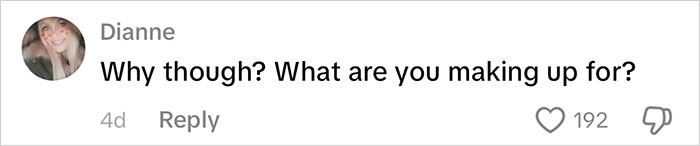 Screenshot of a social media comment questioning excessive gifting, related to mom going viral for gifts and consumerism backlash.