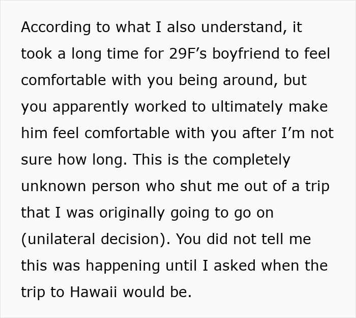 Text excerpt discussing a romantic trip and issues related to a guy refusing to accept break-up after the trip. Text excerpt discussing a romantic trip and issues related to a guy refusing to accept break-up after the trip.