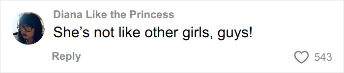 Screenshot of a social media comment saying she&rsquo;s not like other girls, related to author calls women who read romantasy books.