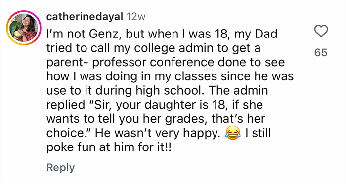 TikTok user sharing a story about parents intervening in Gen-Z work or school battles and bosses&rsquo; reactions.