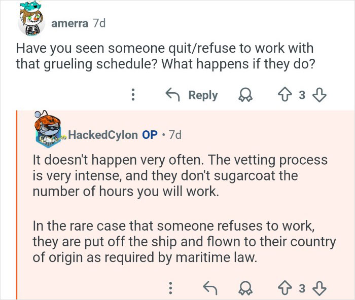 Cruise ship employees discuss intense vetting process and strict rules for refusing work behind the scenes.