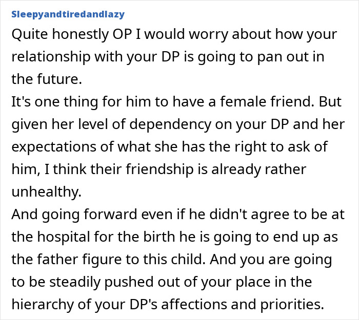 Woman feels hurt as partner&rsquo;s first birth support experience happens without her, showing emotional conflict in relationship.