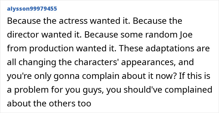 User comment criticizing changes to the star&rsquo;s appearance in Disney live-action Moana amid racism claims.