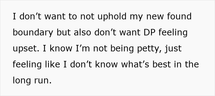 Text excerpt discussing setting boundaries due to father-in-law treating daughter-in-law poorly and husband's reaction.