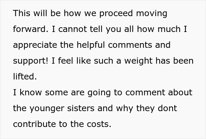 Text excerpt about a woman asking for a break in hosting a traditional family Thanksgiving and facing criticism from sisters.