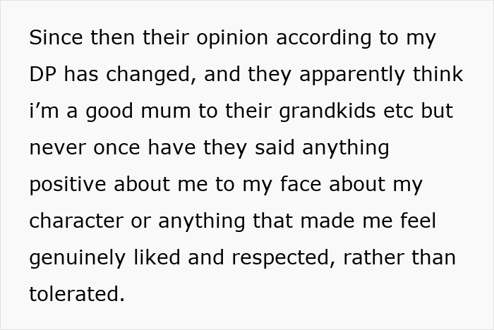 Text discussing how father-in-law treats DIL like dirt and the husband complains after she bans them from her home.