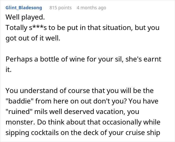 MIL announces joining couple on vacation but gets outplayed in a tense family travel situation with unexpected twists.