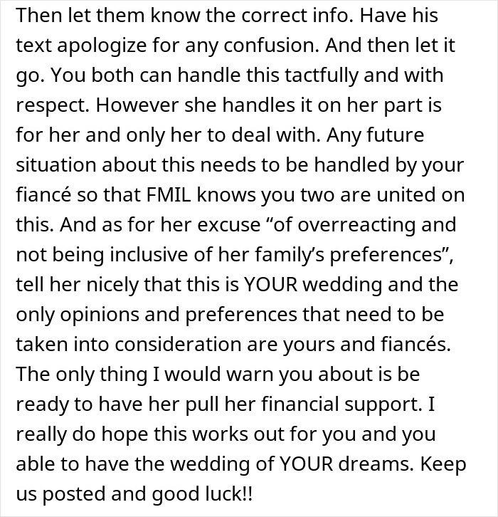 Text advice on handling secret wedding invites sent by mother-in-law to protect family image and bridal conflict resolution tips.