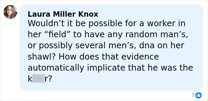 Comment from Laura Miller Knox questioning the DNA evidence linking Jack The Ripper&rsquo;s real identity to the crime.
