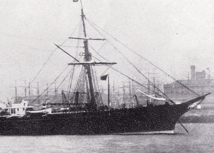 Vintage black and white photo of a sailing ship, illustrating fascinating items people found in the walls of their homes.