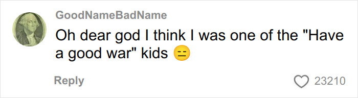 Screenshot of a social media comment about kids&rsquo; letters to U.S. soldiers with humorous and savage content.