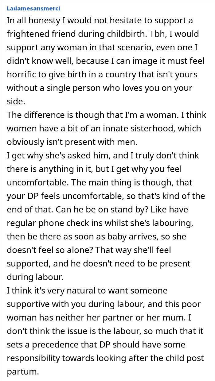 Woman feeling hurt as partner&rsquo;s first birth support experience happens without her, highlighting emotional pain and childbirth support issues.