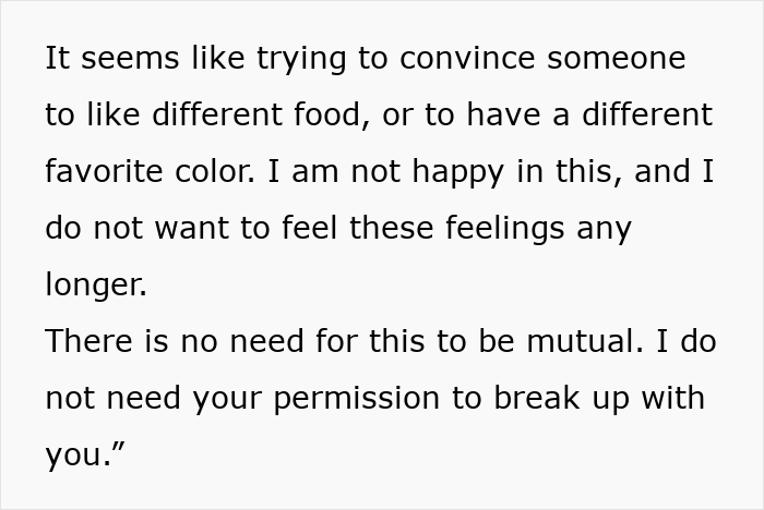 Man refusing to accept break-up after romantic trip with female friend, expressing unhappiness and decision to move on. Man refusing to accept break-up after romantic trip with female friend, expressing unhappiness and decision to move on.
