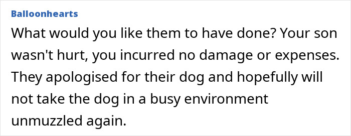 Comment on a forum discussing negligent dog owners letting their dog bite a child, expressing regret for not speaking up. Comment on a forum discussing negligent dog owners letting their dog bite a child, expressing regret for not speaking up.