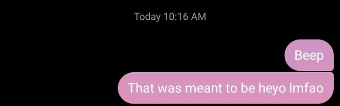 Screenshot of a text message showing an autocorrect fail with the phrase meant to say "heyo" but corrected humorously.