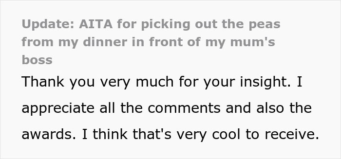 Text post about a man picking at his food during dinner with his mom’s boss, asking if he ruined everything. Text post about a man picking at his food during dinner with his mom’s boss, asking if he ruined everything.