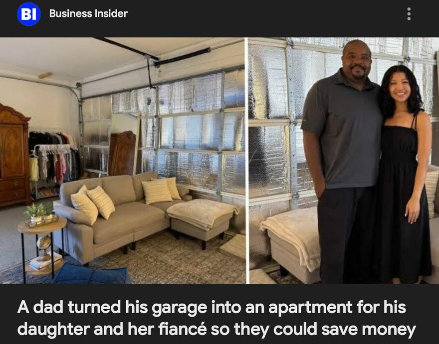 Dad transforms garage into a cozy apartment for daughter and fiancé, showcasing wholesome posts with unexpected stories.