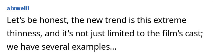 Fan comment highlighting extreme thinness trend, relating to Michelle Yeoh’s extremely thin and worrying Wicked appearance. Fan comment highlighting extreme thinness trend, relating to Michelle Yeoh’s extremely thin and worrying Wicked appearance.