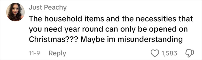 Comment questioning the amount of gifts given to kids, highlighting consumerism criticism in viral mom backlash.