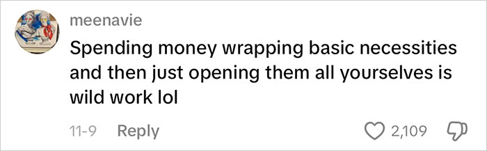 Social media comment about consumerism and excessive gift wrapping amid viral backlash for mom&rsquo;s insane amount of gifts for kids.