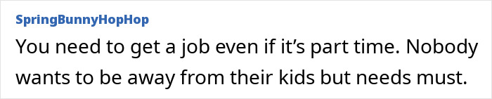 Comment on a forum discussing the challenges of being sick and having to ask husband for money.