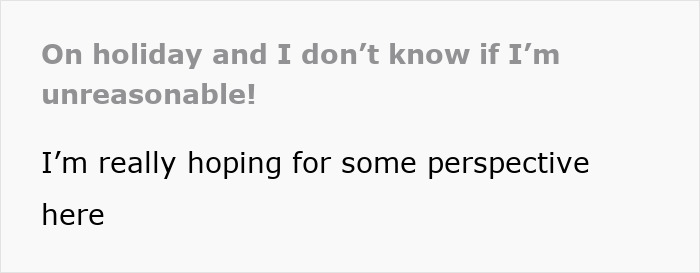 Text post with a gray headline about holiday concerns and a statement seeking perspective on suspicion toward wife&rsquo;s friend.