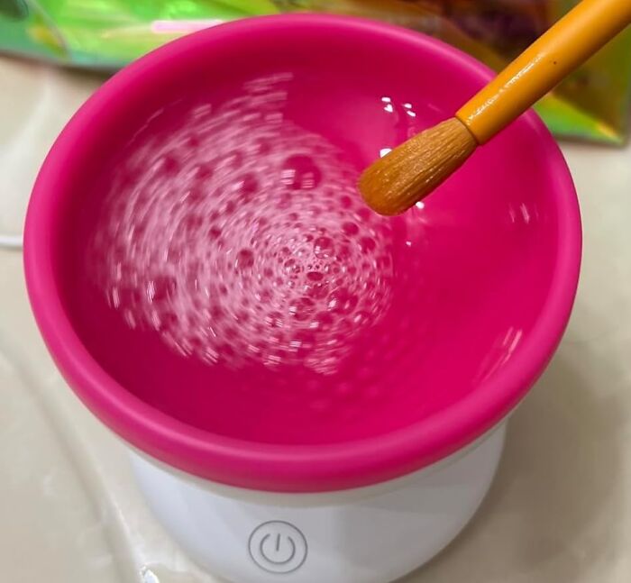 That Moment Of Horrified Realization That You Haven't Cleaned Your Makeup Brushes In Months Can Be Immediately Rectified With An Electric Makeup Brush Cleaner 