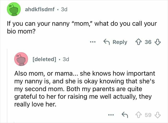 Reddit exchange discussing family dynamics and relationships growing up ultra-privileged and isolated in a wealthy family.