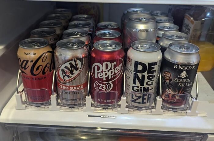 The Days Of A Rogue Can Of Soda Making A Break For It Every Time You Open The Door Are Officially Over Thanks To This Fridge Drink Organizer 