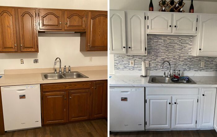 The Sad, Beige Cabinets You Inherited From The Previous Owner Can Finally Enter The Witness Protection Program With This Cabinet Makeover Kit 