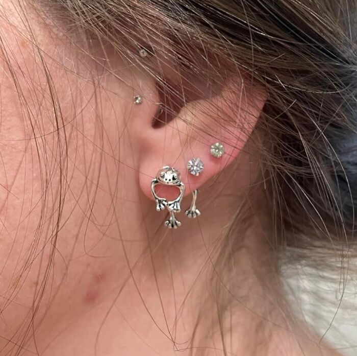 Let Two Tiny, Unbothered Frogs Dangle From Your Ears And Silently Judge Everyone You Talk To With These Froggy Earings 
