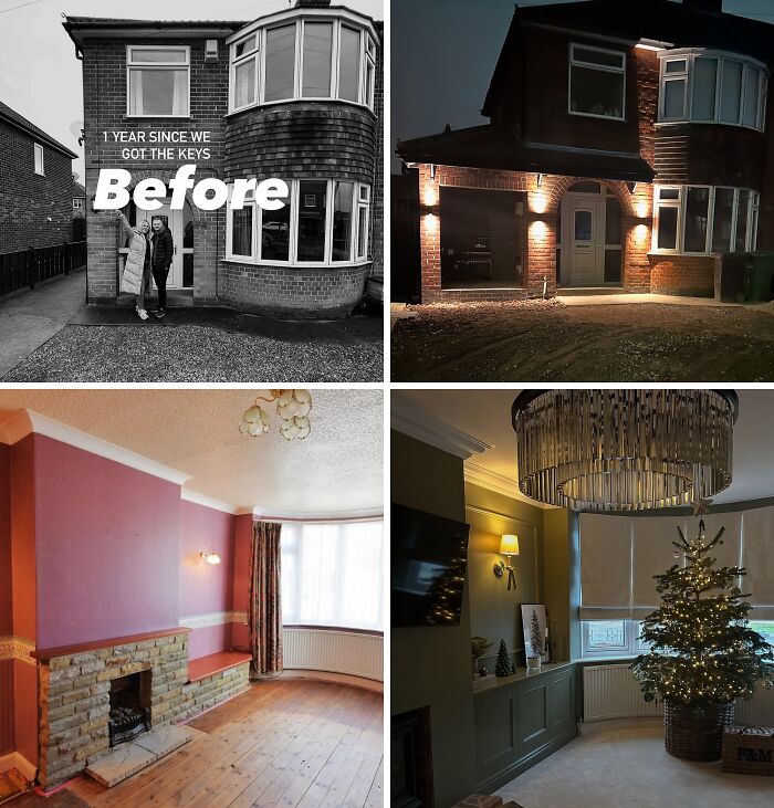 Home renovation transformation showcasing exterior and interior upgrades, highlighting impressive home renovation before and after results.