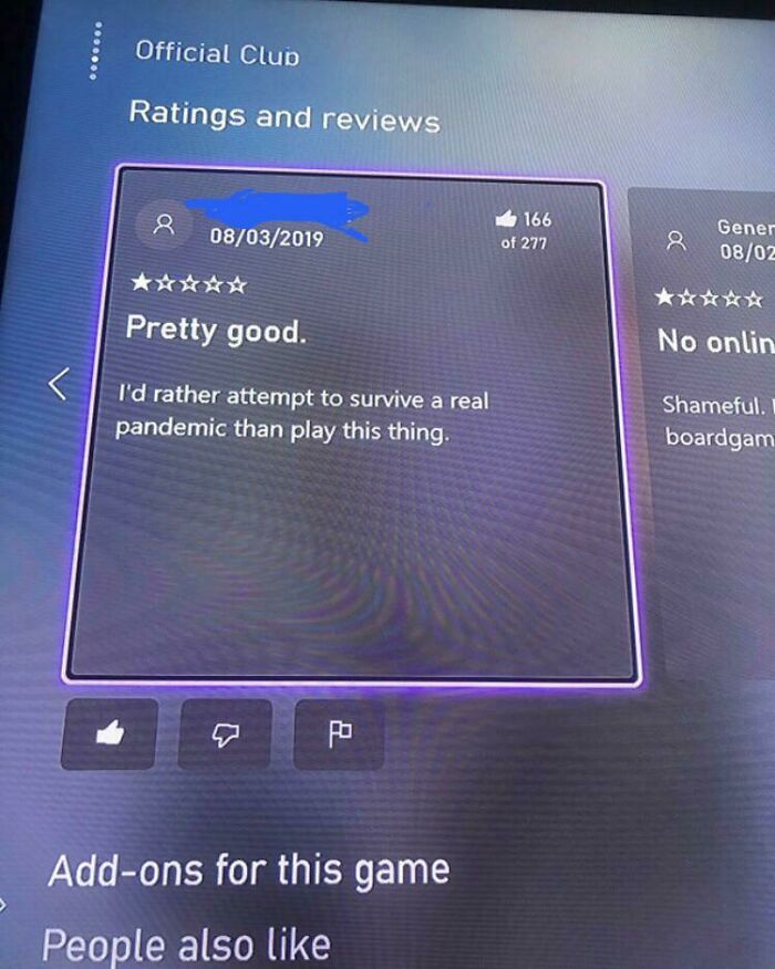 Screenshot of a game rating review highlighting a frustrated user, a frozen frame showing raw reaction without aftermath.