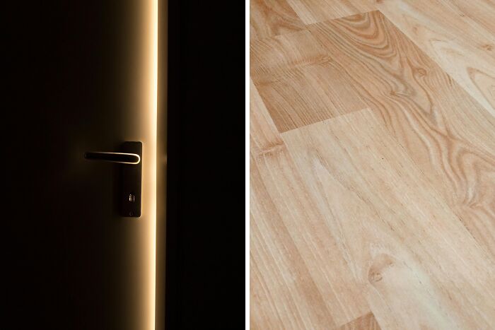 Partially open door with bright light shining through contrasted with wooden floor, symbolizing annoying life choices poll.