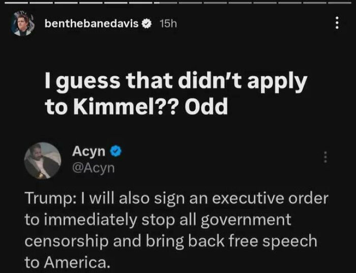 Screenshot of a social media post commenting on a political statement, showcasing a clear there was an attempt fail moment.