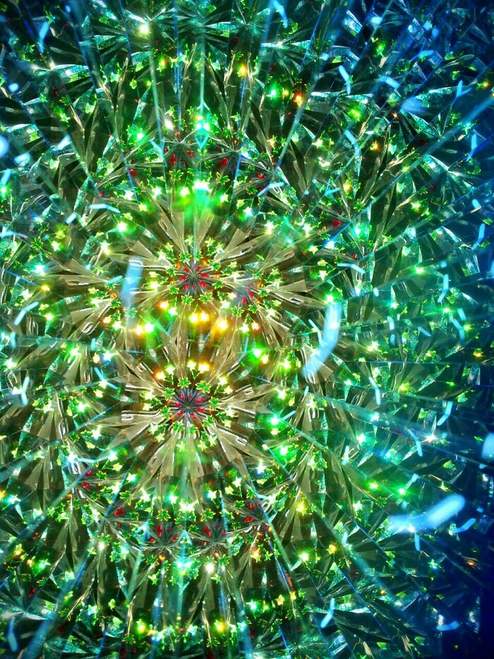 Colorful kaleidoscope view showing intricate patterns and reflections revealing the insides of objects in new pics.