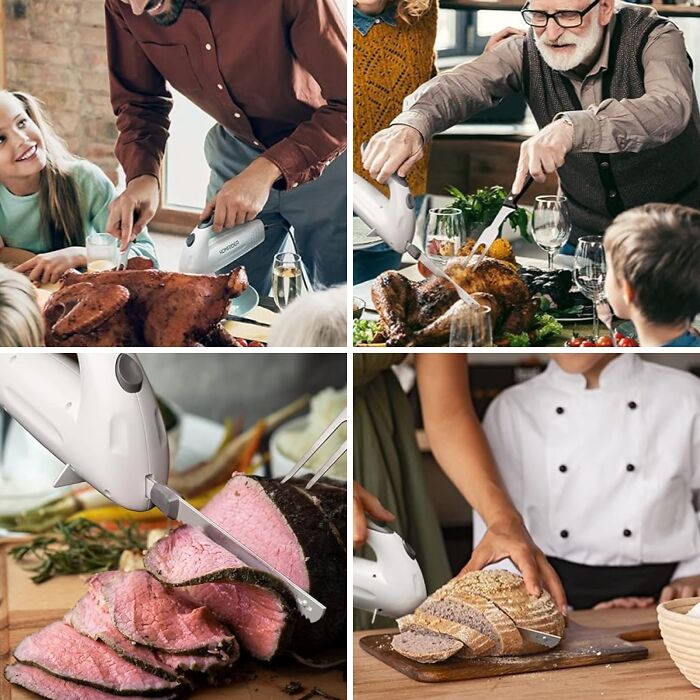 That Gorgeous Bird You Spent Approximately 84 Years Cooking Won't Get Butchered By A Bad Carving Job With This Electric Carving Knife 
