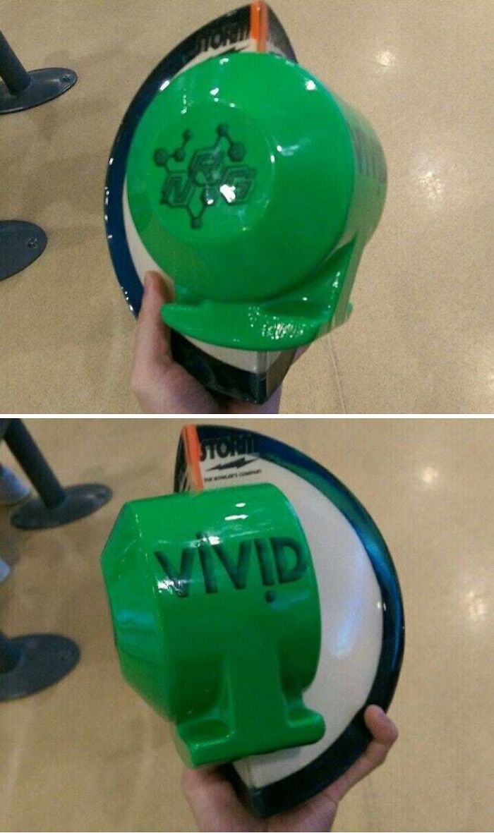 Green and white bowling ball core with VIVID branding, showing the insides of an object from new pics collection