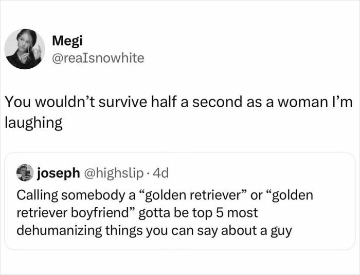 Screenshot of a savage woman roasting a man online with a humorous and bold comeback tweet.