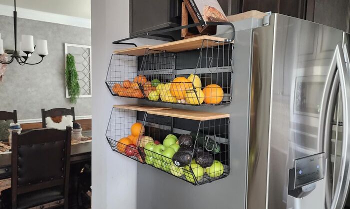  The Awkward, Empty Side Of Your Fridge Is Finally About To Start Paying Rent With A Magnetic Refrigerator Shelf And Fruit Basket 