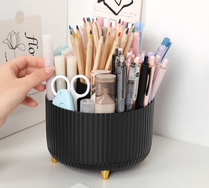  The Lazy Susan Your Office Supplies Have Been Secretly Dreaming Of Has Arrived In The Form Of A 360 Degree Rotating Desk Organizer 