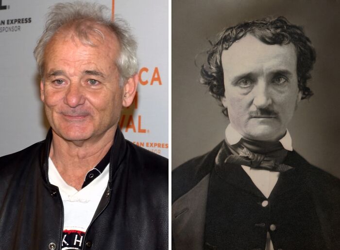 Celebrity and historical figure side-by-side comparison showing striking lookalikes from the past and present.