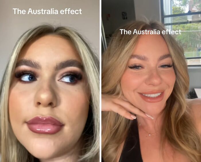 Before and after photos showing the Australia effect and how Australia changes people’s appearance and style.
