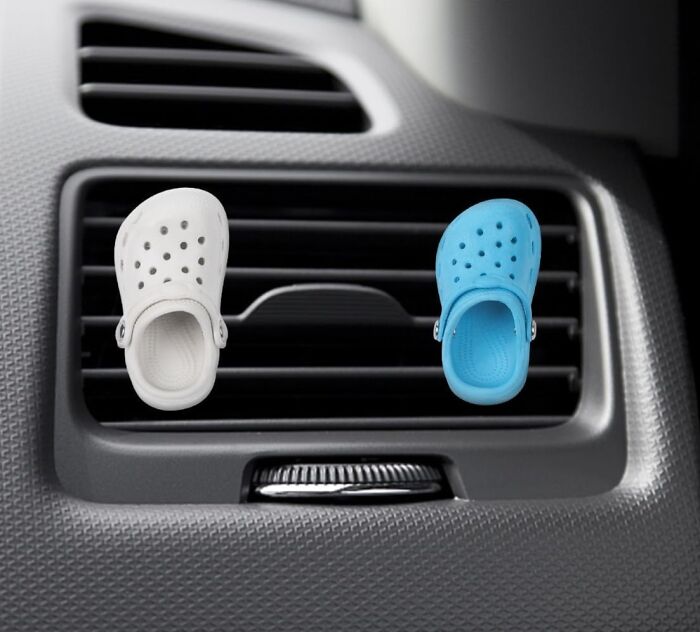 The Best Car Accessory For The Person Who's Still Fiercely Defending Their Croc Obsession Is A Set Of Croc Car Air Fresheners 