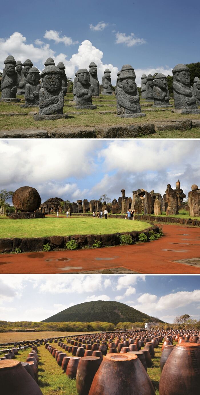 Stone statues and ancient artifacts in outdoor archaeological sites showcasing fascinating finds from around the world.