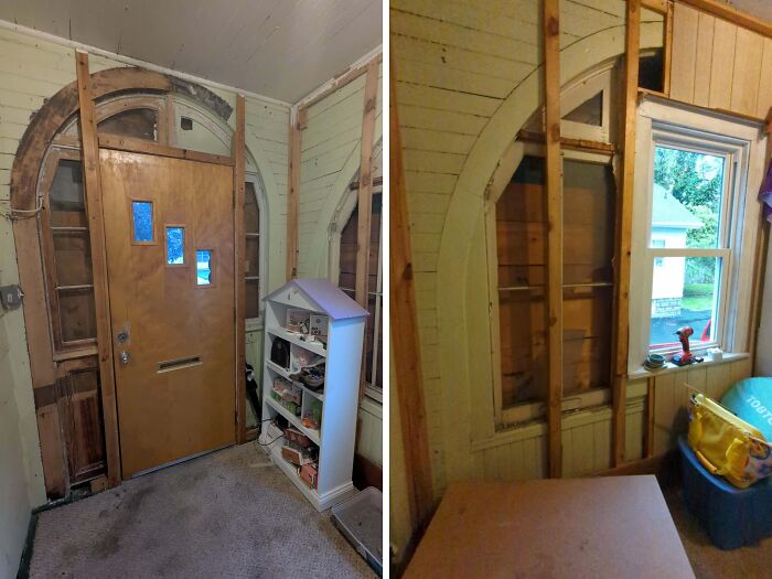 Interior view of renovation in a beautiful old house showcasing craftsmanship that has stood the test of time.