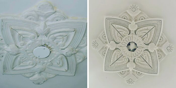 Intricate ceiling plasterwork showcasing craftsmanship in beautiful old houses with detailed ornamental designs.