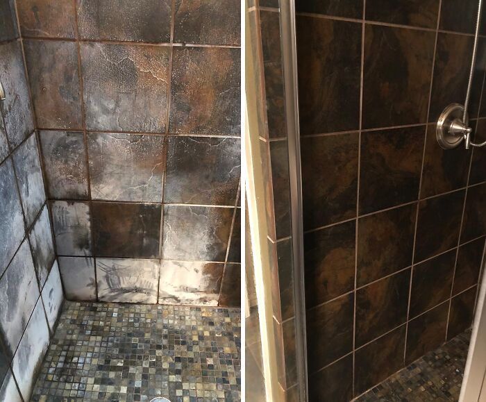 The "I Spent Hours Scrubbing This Shower" Illusion Is Easily Achieved With A Few Spritzes Of Wet & Forget Shower Cleaner 