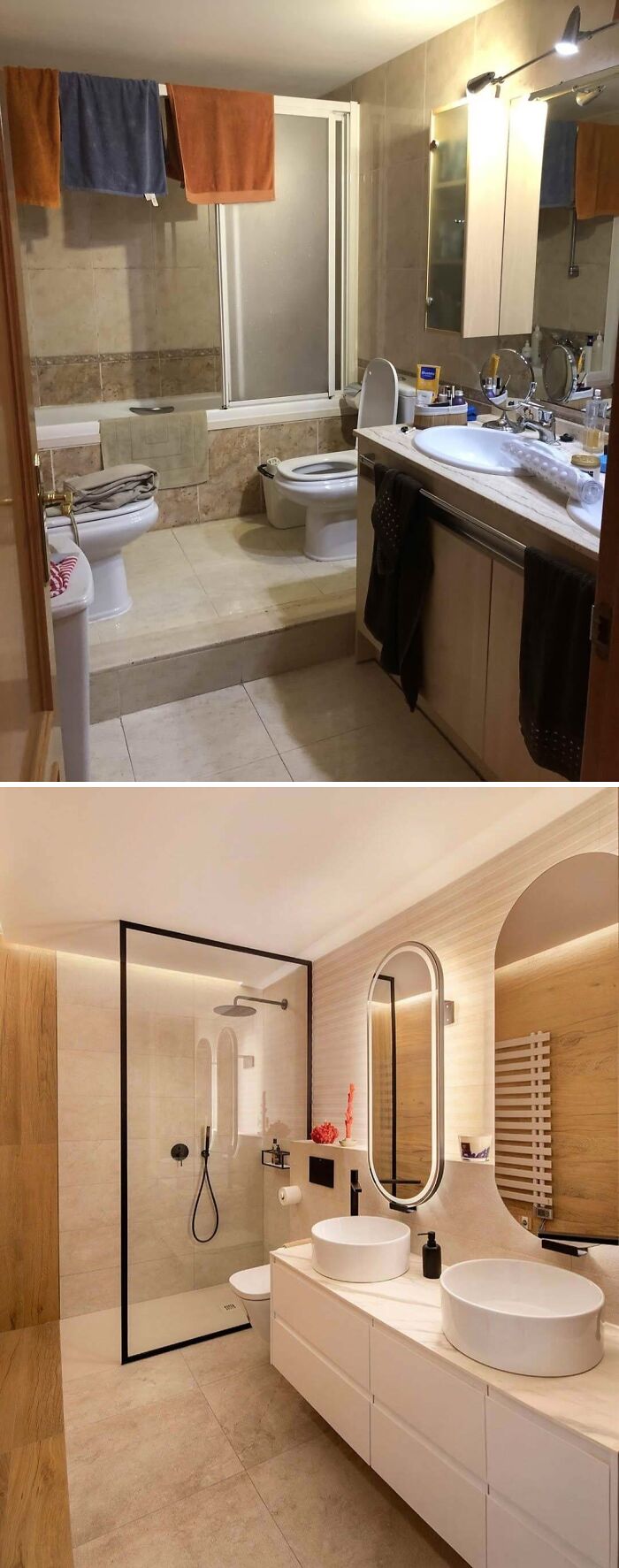 Modern and traditional bathroom designs showcasing beautifully decorated homes for living space inspiration.