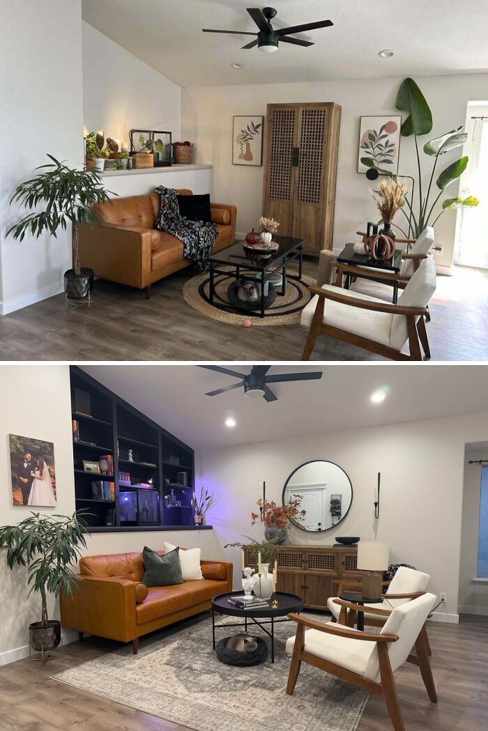 Modern living rooms with beautifully decorated homes featuring cozy furniture and stylish decor for inspiration.